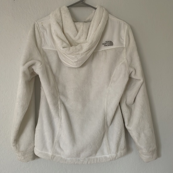 The North Face White Hooded Fuzzy Jacket / Coat - Picture 2 of 4
